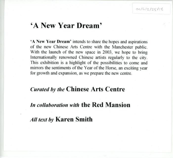 'New Year Dream' Gallery text