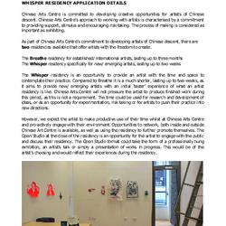 Pamphlet 'Chinese Arts Centre Pad Scheme [Professional Artist Development]' 